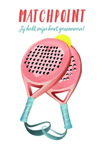 Grappige Valentijnskaart met padelrackets