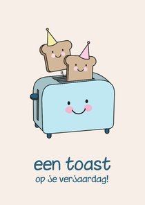 Grappige verjaardagskaart een toast op je verjaardag 