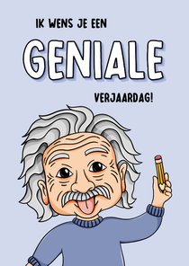 Grappige verjaardagskaart geniale verjaardag Einstein