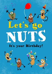 Grappige verjaardagskaart met verschillende noten