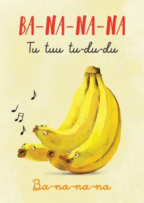Grappige wenskaart met zingende bananen