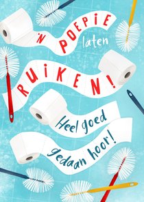 Grappige wenskaart 'Poepie laten ruiken'