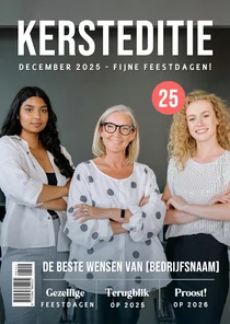Grappige zakelijke kerstkaart in tijdschrift stijl