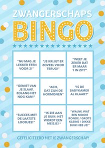 Grappige zwangerschaps felicitatiekaart - bullshit bingo