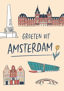 Groeten uit Amsterdam grachtenpandjes