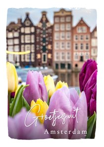 Groetjes uit Amsterdam fotokaartje vakantie