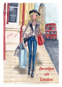 Groetjes uit London Illustratie meisje