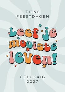 Groovy kerst en nieuwjaarskaart leef je mooiste leven
