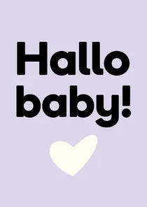 Hallo baby felicitatiekaartje met hartje