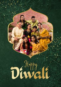 Happy Diwali wenskaart lichtjesfeest groen foto
