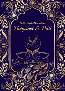 Henna trouwfeest uitnodiging met pauwen