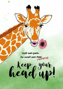 Herexamen of gezakt-kaart met giraffe