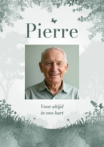 Herinneringskaart natuur bos waterverf afscheid uitnodiging 