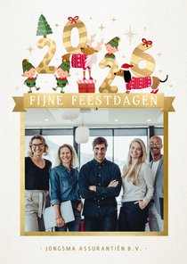 Hippe en feestelijke zakelijke kerstkaart met leuke diertjes