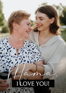 Hippe moederdagkaart met grote eigen foto en I Love You