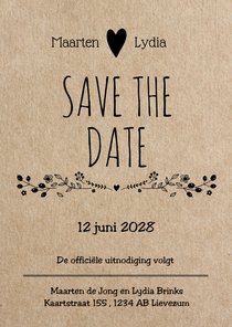 Hippe save the date - kraft look