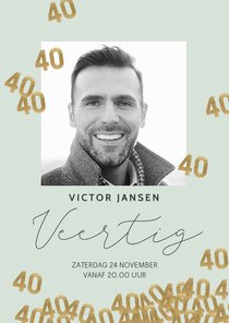 Hippe uitnodiging verjaardag man 40 confetti