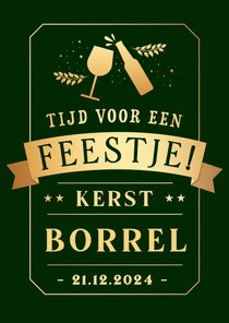 Hippe uitnodiging zakelijke kerstborrel in krijtbord stijl