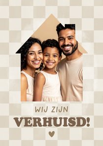 Hippe verhuiskaart blokjes foto in huisje wij zijn verhuisd