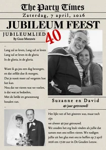 Huwelijksjubileum krant Foto 40 Jaar