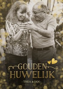 Huwelijksjubileum uitnodiging gouden huwelijk confetti