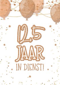 Jubileum 12,5 jaar in dienst trendy feestelijk koperlook