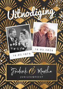 Jubileumfeest 50 jaar retro patroon goud foto's