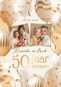 Jubileumfeest goud ballonnen uitnodiging 50 jaar foto's