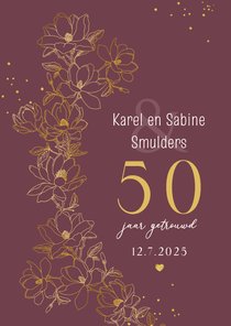 Jubileumkaart Magnolia's goud