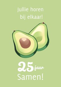 Jubileumkaart met avocado's