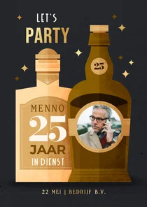  Jubileumkaart whiskey met foto 25 jaar aanpasbaar