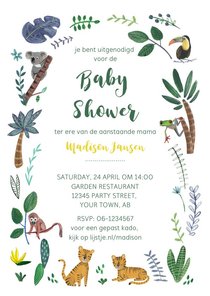 Jungle Baby Shower uitnodiging