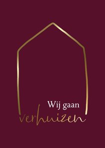 Kaart Ik ga verhuizen/wij gaan verhuizen, aanpasbare kleur