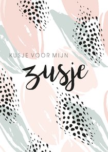 Kaart 'Kusje voor mijn zusje'