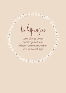 Kaart pastel quote Lichtpuntjes