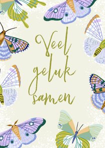 Kaart veel geluk samen met vlinders