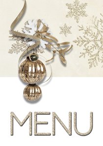 Kerst menukaart trendy chique kerstbal