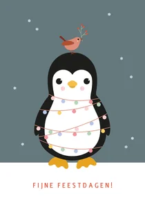 Kerst - Pinguin met lampjes