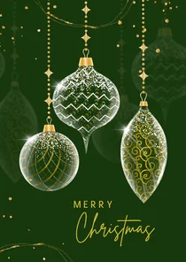 Kerstballen glas-goud op donkergroen