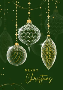 Kerstballen glas-goud op donkergroen