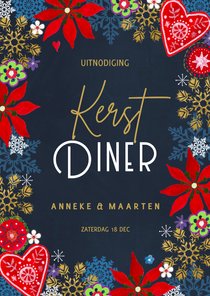 Kerstdiner uitnodiging Goud