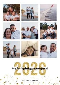 Kerstkaart 2026 Goud letters groot