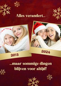 Kerstkaart 'Alles verandert' fotocollage