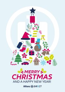 Kerstkaart Allianz Direct kerstboom