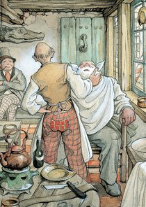 Kerstkaart Anton Pieck ambacht barbier