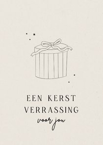 Kerstkaart baby op komst verrassing cadeau lijntekening