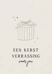 Kerstkaart baby op komst verrassing cadeau lijntekening