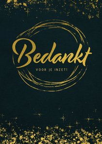 Kerstkaart Bedankt medewerkers met goudspetters