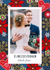 Kerstkaart Bloemen & Sneeuw