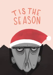 Kerstkaart chagrijnige Scrooge